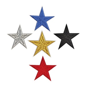 Haute qualité doré argent <span class=keywords><strong>rouge</strong></span> noir gris étoile à cinq branches fer sur patchs pour chapeaux étoiles en vrac - Product Image 3