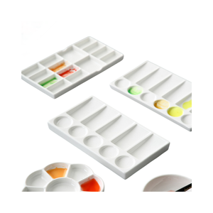 <span class=keywords><strong>Palette</strong></span> en <span class=keywords><strong>porcelaine</strong></span> <span class=keywords><strong>aquarelle</strong></span> céramique 7 puits fleur fleur <span class=keywords><strong>Palette</strong></span> pour artiste peinture - Product Image 3