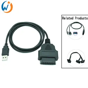 Oem cabo macho 16 pin obd2 obdii fêmea para usb 2.0