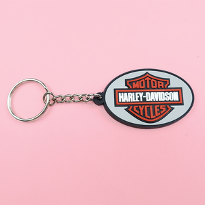 2024 giá rẻ biểu tượng tùy chỉnh mềm PVC đầy hình dạng hình bầu dục Vòng cao su Keychain - Product Image 2