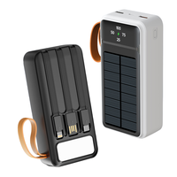 Meilleures ventes 2026 – Banques d'alimentation solaires haute capacité 20000 mAh, 30000 mAh, 50000 mAh avec câble intégré et lampe torche