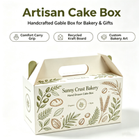 Minimalistische Weiße Linienkunst-Tragetasche mit Griff, Maßgefertigte Matte Papier-Faltbox für Bäckerei, Kuchen und Geschenke