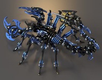 Juguete Educativo Mecánico de Precisión Scorpion Negro-Rojo con Esquema de Colores Mejorado, Ensamblaje de Metal, 454 Piezas, Rompecabezas 3D para Niños