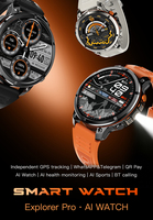 Montre connectée intelligente OEM 2026 AI Explorer Pro SW01 avec écran de 1,7 pouce, assistant vocal IA, GPS, étanche, pour le sport et le fitness
