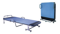 Lit pliant portable avec coussin moelleux, lit d'appoint pliable avec roulettes pour appartement et hôtel, bleu, rouge, Uetco