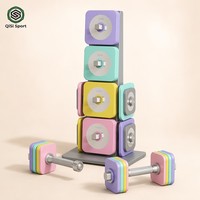 Ensemble d'haltères réglables 1-10 kg, plaques en acier massif revêtues de TPU, barre à verrouillage rapide, entraînement de force à domicile, couleur macaron