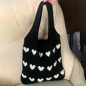 Borsa da donna personalizzata con motivo a cuore e amore borsa a <span class=keywords><strong>tracolla</strong></span> in maglia estetica alla moda borse all'<span class=keywords><strong>uncinetto</strong></span> da donna - Product Image 3