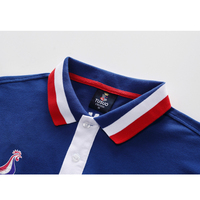 Polo Logo personnalisé pour hommes, nouveau maillot de Football français pour Fans, coton décontracté, uniforme d'équipe de Football, haut bleu