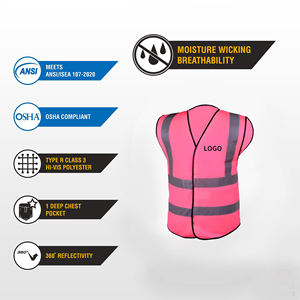 سترة عاكسة للسلامة في مواقع البناء للاستخدام الخارجي، سريعة الجفاف وقابلة للتخصيص مع جيب، متوفرة مباشرة من المصنع - Product Image 6
