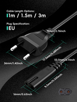 Câble d'alimentation CA DATA FROG 3m avec prise EU 2 broches, accessoire de jeu pour PS4, PS5, Xbox, ordinateur portable, PC, TV, rallonge