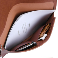 Dossier de voyage en cuir PU A4 portable porte-documents de style moderne avec fermeture magnétique portefeuille de fichiers en cuir véritable