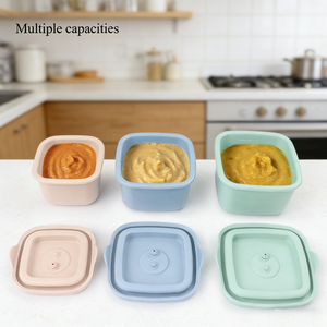 Boîte de conservation alimentaire en silicone personnalisée en usine - Contenant de conservation pour réfrigérateur pour aliments pour bébés et enfants, boîte bento sans BPA pour la préparation des <span class=keywords><strong>repas</strong></span> - Product Image 3