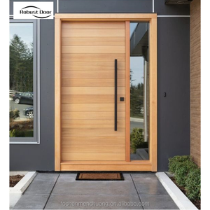 Puerta Robusta de Madera para Exteriores, Puertas de Seguridad para Entrada Principal de Casas, Estilo Francés - Product Image 3