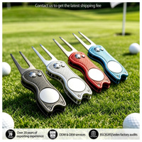 Outil de réparation de divots de golf 6 en 1, marqueur de balle et outil de réparation personnalisé, modèle simple