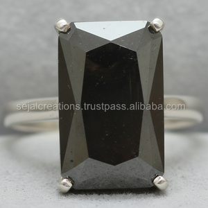 เครื่องประดับแหวนหินขนาดใหญ่แหวนพลอยสีเงินดีไซน์แหวนเงินโบราณ - Product Image 1