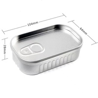 Petite boîte en fer blanc avec anneau de traction, rectangulaire, facile à ouvrir, réutilisable, style sardine