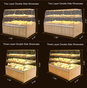 Holz-Bäckereiregal Supermarkt-Designregale zur Wandmontage, Maßgefertigte 3-stufige Wandbrot-Bäckerei-Auslagevitrine - Product Image 4
