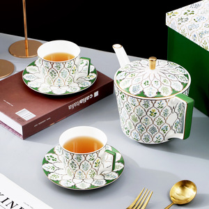 Juego de té de porcelana fina Eden Luxury, taza de café, taza de agua, juego de regalo de moda con elegante tetera para decoración del hogar - Product Image 1
