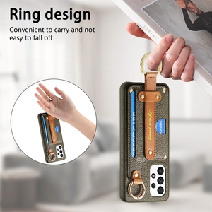 <span class=keywords><strong>Étui</strong></span> de téléphone en cuir PU de qualité supérieure pour A36/A56 A17 A16 S26, design style Ins, fonction portefeuille, fente pour cartes, béquille dissimulée, dragonne - Product Image 5