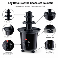 Fontaine à chocolat détachable facile à nettoyer pour un flux uniforme et lisse, idéale pour les fêtes à domicile, les mariages, la restauration, les buffets et la présentation de desserts