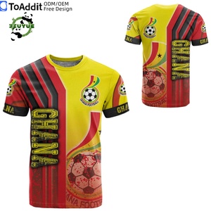 Maillot de football de l'équipe nationale du Ghana 25/26, domicile, jaune et <span class=keywords><strong>rouge</strong></span>, chemise de football en polyester à séchage rapide pour adultes, route vers le <span class=keywords><strong>champion</strong></span> - Product Image 1