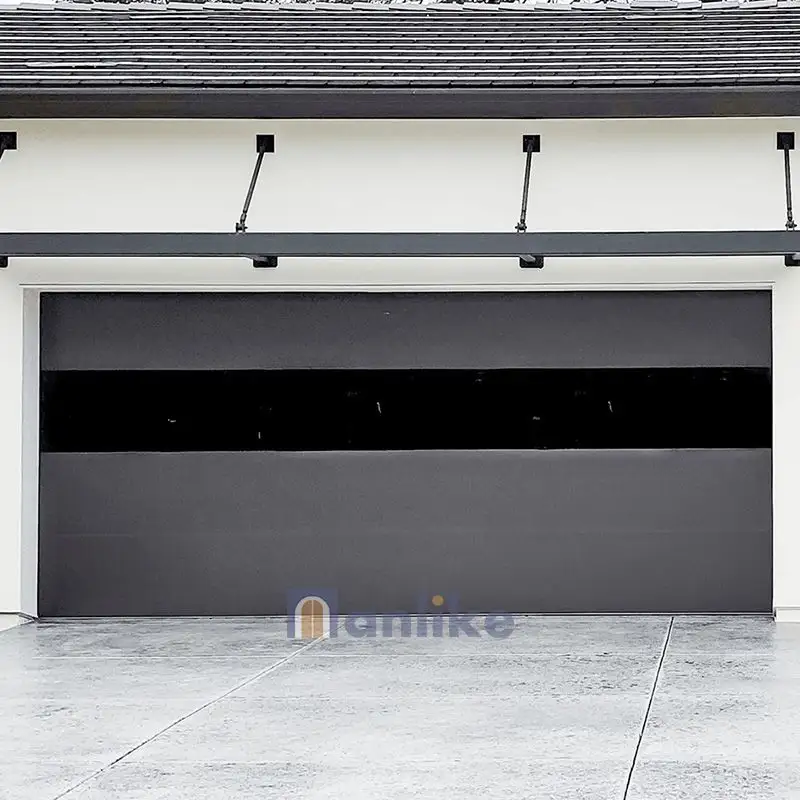 Moteurs de porte de garage modernes Anlike Top Rated Meilleure isolation Noir 9x7 8x7 Aluminium Smart Up And Over