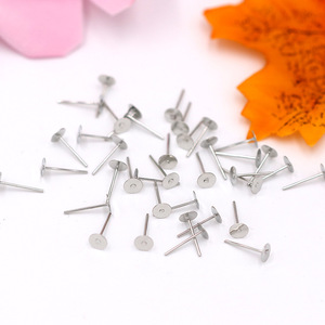 Flat <b>Round</b> Earring <b>Posts</b> Silver Gold Jewelry Findings DIY Craft 5000 Pieces Per Pack - Product Image 4