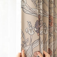 Rideau occultant double Rose Manor Vintage Iris Pivoine Floral 100% Polyester Thermique pour fenêtre
