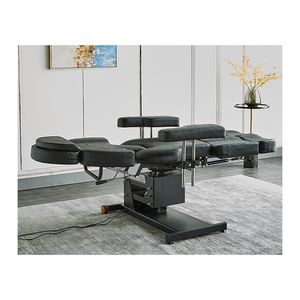 Camilla de Masaje Multifuncional con Base Eléctrica Ajustable de Cuero Negro, Estilo Moderno, Gravedad Cero, Vibración y Función de Spa - Product Image 3