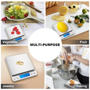 Báscula de alimentos para cocinar y hornear Pantalla LCD Función de <span class=keywords><strong>tara</strong></span> Mini báscula de Cocina Digital de acero inoxidable - Product Image 4