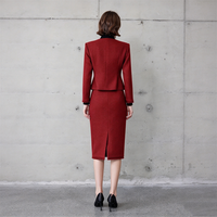 Ensemble blazer et jupe en tweed tissé avec boutons dorés de luxe ZYHT 75382, nouvelle arrivée hiver, bleu rouge, style chic pour femme, ensemble deux pièces