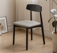 Chaise d'appoint minimaliste en bois massif sur mesure, avec assise rembourrée en tissu, pour restaurant commercial, hôtel