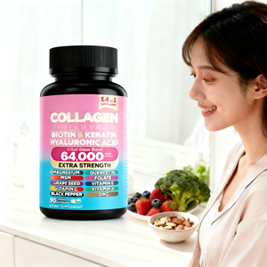 OEM ODM özel etiket organik 14 + 1 kollajen Biotin Keratin kapsüller doğal çok kollajen güzellik cilt için - Product Image 2