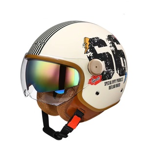 2025 mới bán buôn Phong Cách An toàn màu sắc ban đêm <span class=keywords><strong>Visor</strong></span> nửa mặt phụ kiện xe máy cổ điển Mũ bảo hiểm xe máy Mũ bảo hiểm - Product Image 4