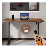 Bureau électrique réglable en hauteur moderne en bois, modulaire et extensible, avec fonction de verrouillage de sécurité pour enfant et cadre de support pour le bureau