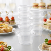 Gobelets à condiments Kingstar de 2 oz en PP de qualité alimentaire avec couvercles à clipser sécurisés pour sauces, vinaigrettes et échantillons