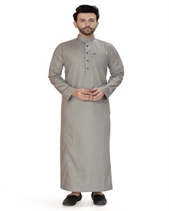 Men's Islamic Summer Robe Polyester Casual Arab Thobe-Breathable Summer <b>Long</b> Sleeve <b>for</b> Men Muslim Traditional Clothing - Product Image 3