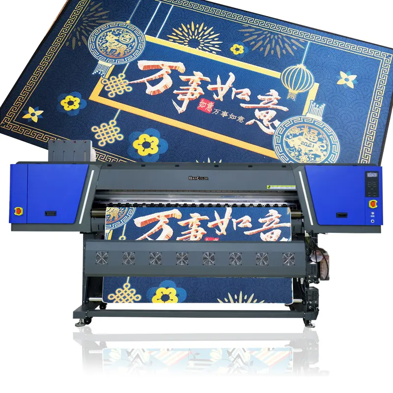 High Speed Digital Printing 8 Heads i3200 4 Color Digital Dye Sublimation Printer Heat Transfer Curtains Rugs Bed Sheets