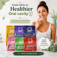 ONE Wholesale Bandes de bain de bouche jetables en sachet individuel, 20 pièces/sachet, multi-saveurs, rinçage buccal portable pour voyage, hôtel et usage domestique