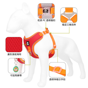 <b>Pet</b> <b>Harness</b> Nylon Reflective Adjustable Breathable For Large Dogs With Buckle Closure - Product Image 1