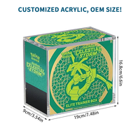 Boîte de protection en acrylique transparent de haute qualité pour cartes Pokémon Elite Trainer, vitrine moderne pour cartes de jeu, finition polie, directement de l'usine