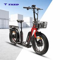 Sepeda Listrik Lipat TXED Harga Grosir Motor Brushless 250W Ban Tebal Rangka Alloy Baterai Lithium 10.4AH Single Speed