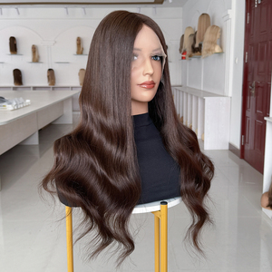 Ready to Ship Glueless Wavy Unprocessed Virgin Hair Lace Top Invisible Small Knots <b>Wig</b> for Women Lace Frontal Human Hair <b>Wig</b> - Product Image 2