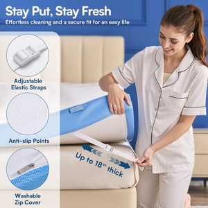 Surmatelas extra ferme 3 pouces 7 zones en mousse à mémoire de forme avec gel rafraîchissant et charbon de bambou - Product Image 4