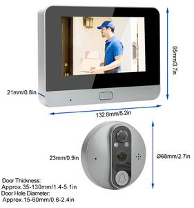 Moniteur d'intérieur 4,3 pouces, visiophone <span class=keywords><strong>numérique</strong></span> <span class=keywords><strong>Wifi</strong></span> Tuya avec caméra de porte, 1080P - Product Image 3