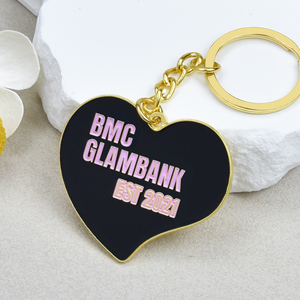 Hersteller Großhändler Benutzerdefiniertes Logo Metall-Schlüsselanhänger Personalisiertes Design Herz Goldfarben Plattiert Emaille Metall-Schlüsselanhänger - Product Image 3