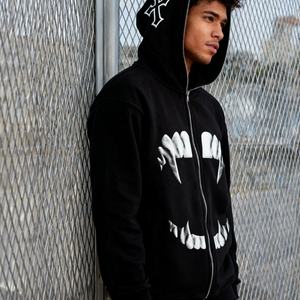 Sudadera con capucha extragrande de alta calidad personalizada, con cierre completo, estampado gráfico digital, unisex, estilo urbano - Product Image 3