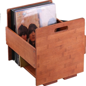 Bamboo Record Storage Crate Vinyl Storage Organizer vinyl record rack wooden storage crate