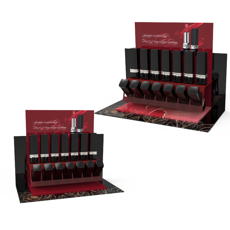 Customizable Acrylic Tabletop Display Rack for Lipstick Cosmetics Counter Display Type for Shopping Malls and Cosmetics Stores — view 4