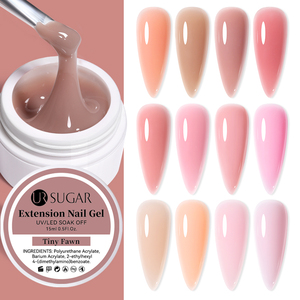 ยูอาร์ ซูการ์ เจลต่อเล็บสีชมพู 15 มล. เจลแข็งปรับระดับได้เอง ปราศจากสาร TPO และ HEMA สำหรับต่อเล็บแบบหนา OEM - Product Image 1